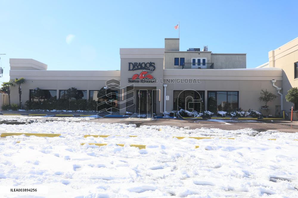 Rare Snowfall Hits New Orleans - Louisana