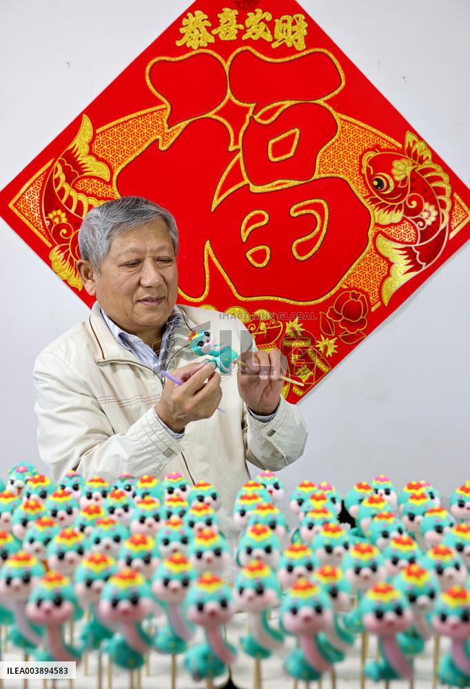 Snake-theme Handmade Clay Sculpture