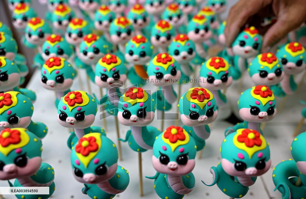 Snake-theme Handmade Clay Sculpture