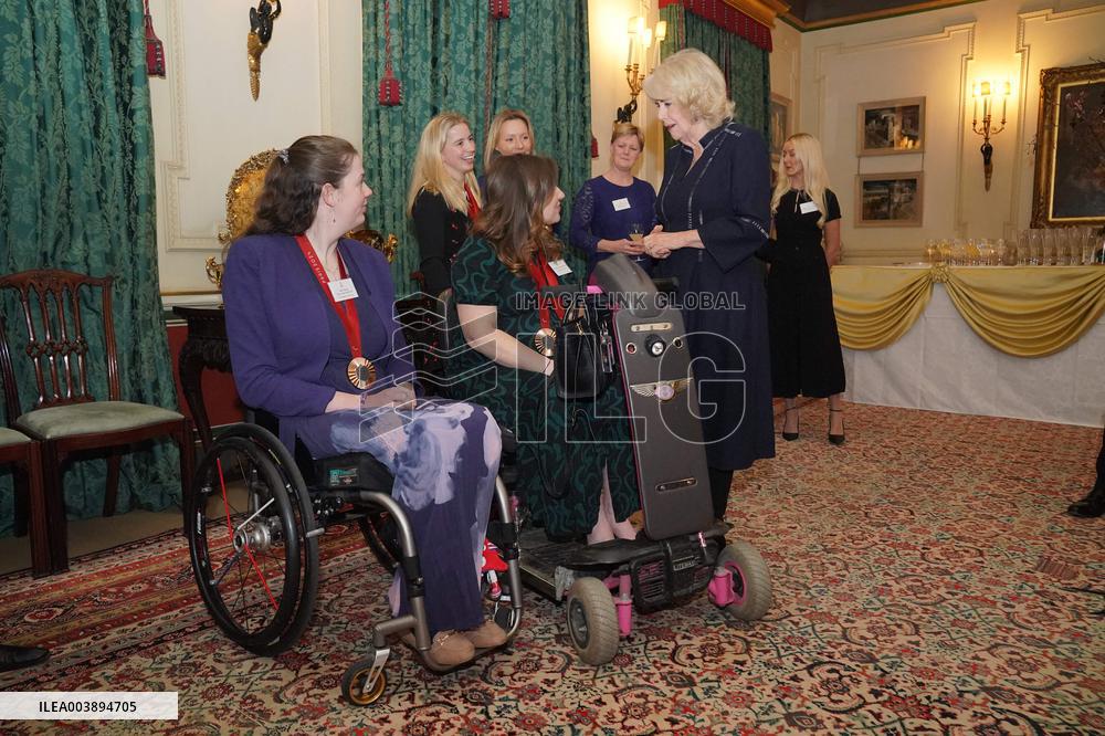 Queen Camilla At British Equestrian Teams Reception - London