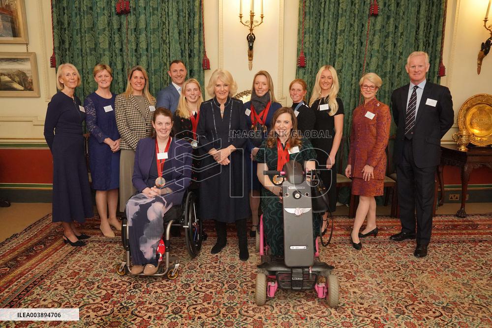 Queen Camilla At British Equestrian Teams Reception - London