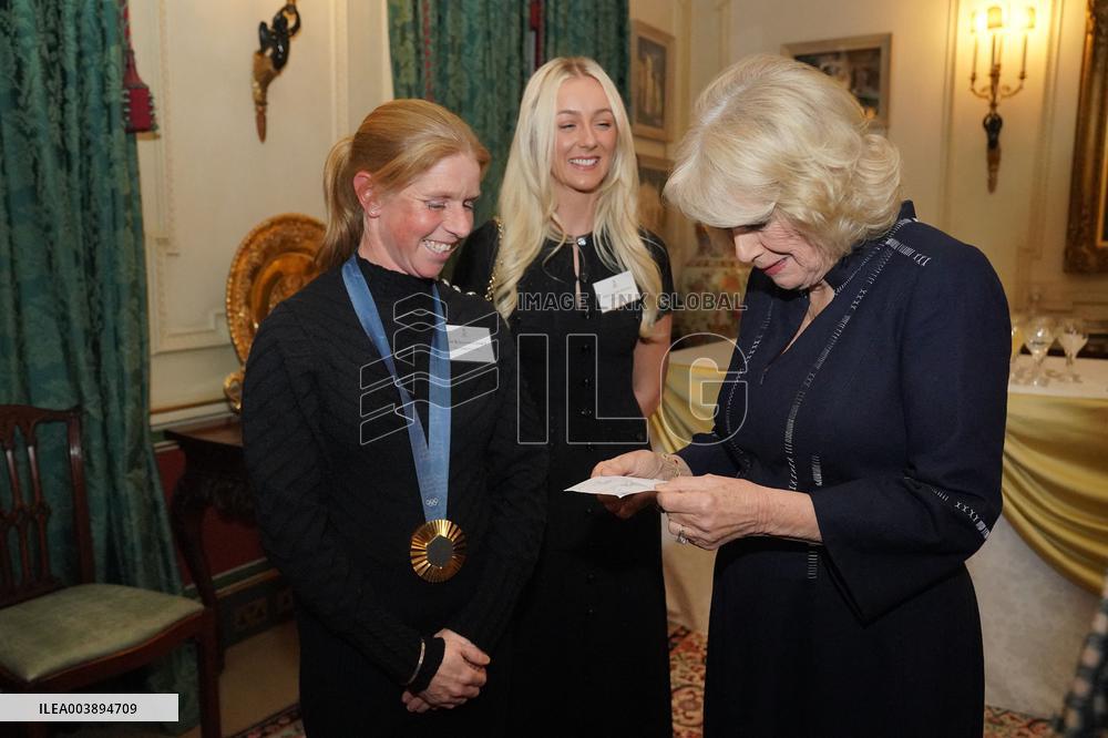 Queen Camilla At British Equestrian Teams Reception - London