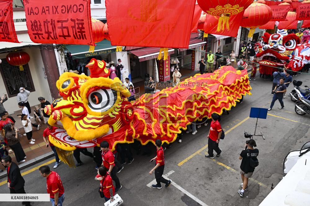Lion Dance At Spring Festival - Malaysia