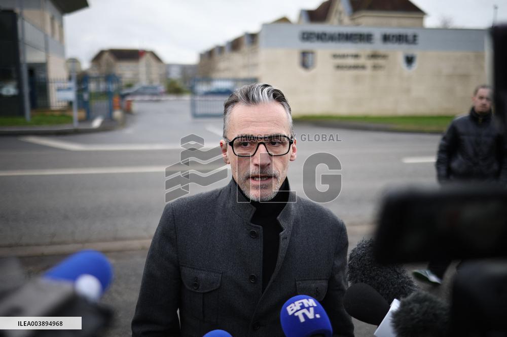 Monique Oliver's Lawyer Outside The Police Station - Argentan