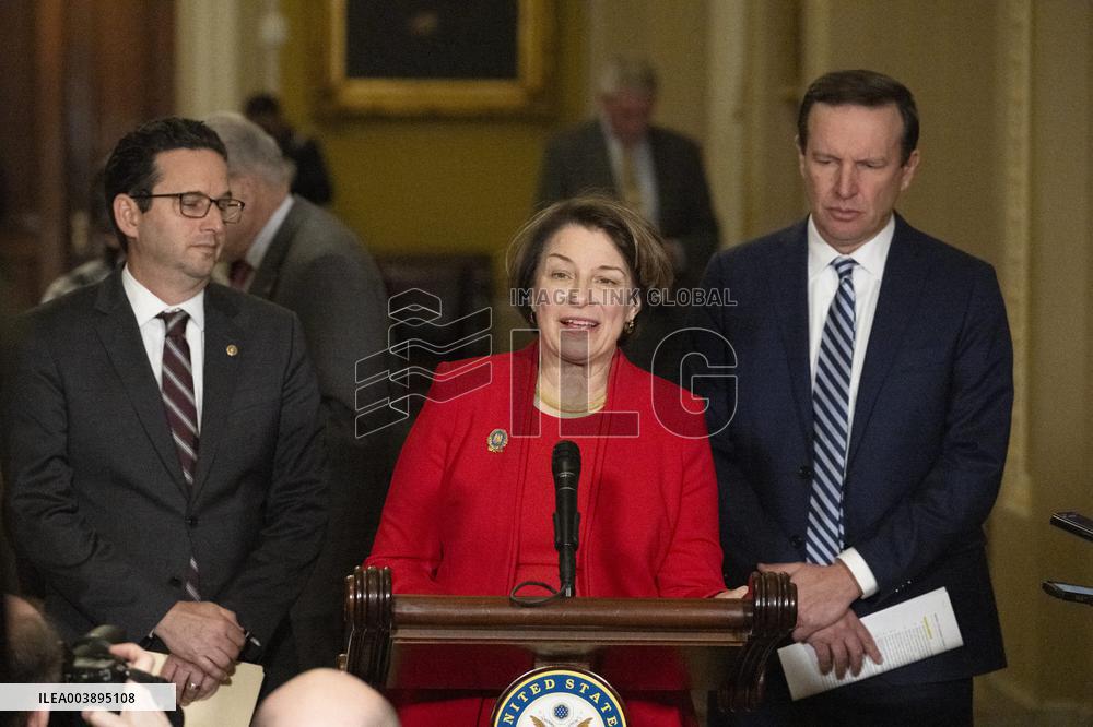 US Senate Democrats Weekly Luncheon Press Conference - DC