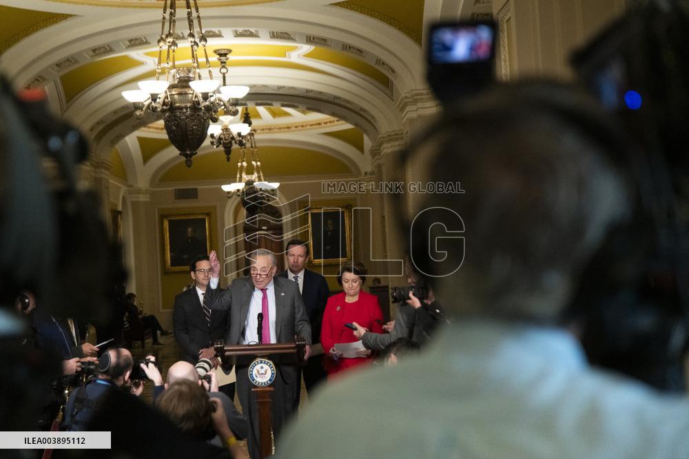 US Senate Democrats Weekly Luncheon Press Conference - DC