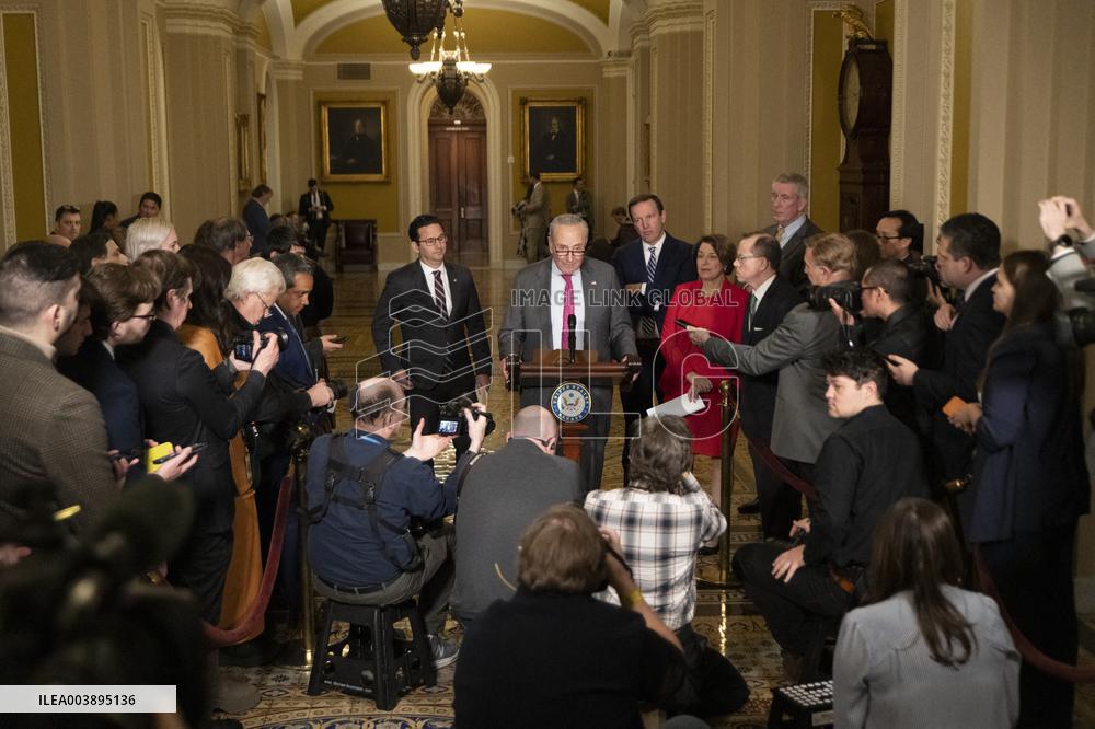 US Senate Democrats Weekly Luncheon Press Conference - DC