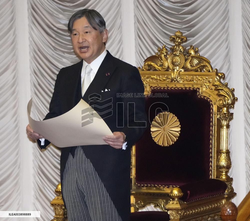 Japan emperor at opening ceremony of Diet session