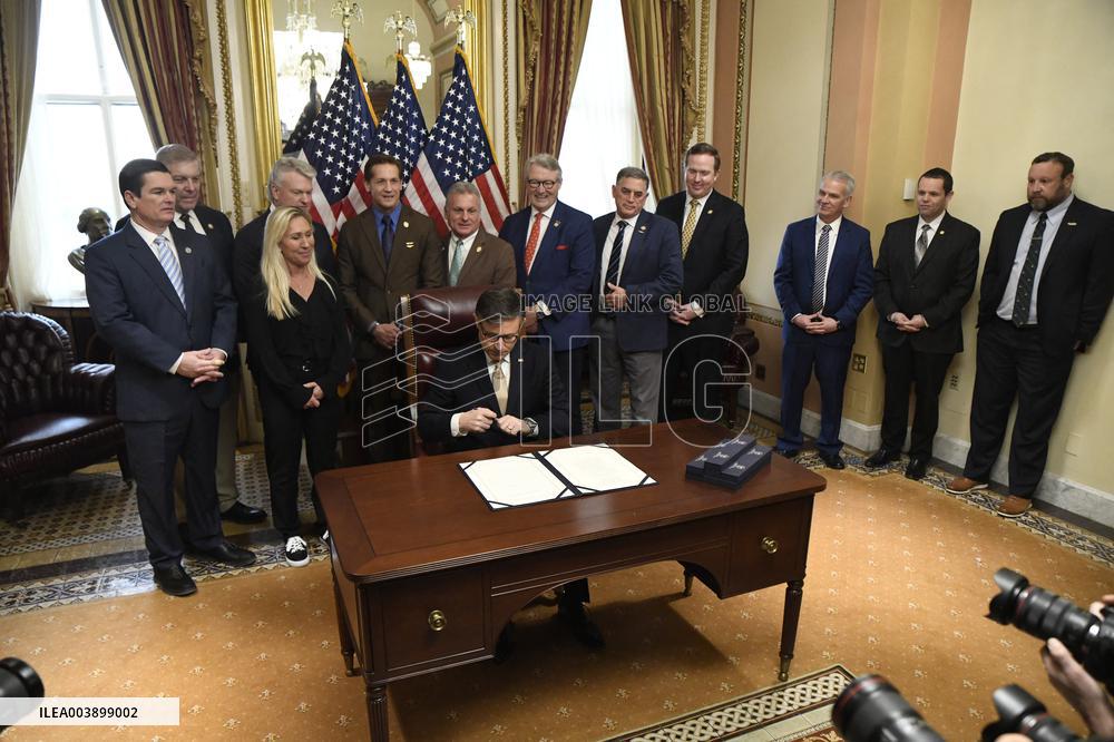 Speaker Johnson Holds Enrollment Ceremony For The Laken Riley Act - DC