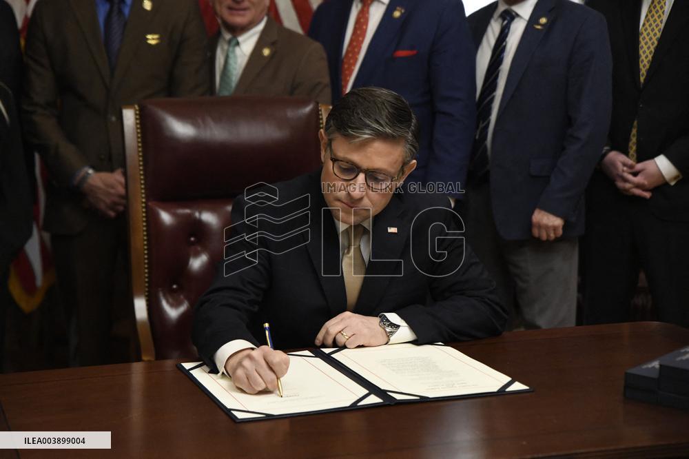 Speaker Johnson Holds Enrollment Ceremony For The Laken Riley Act - DC