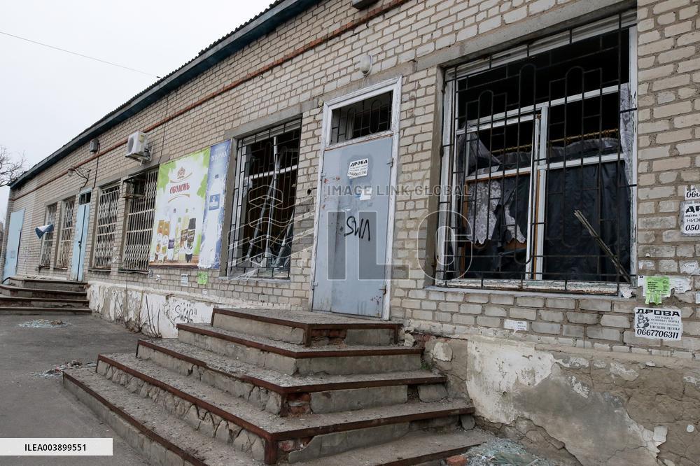 Aftermath of Russian shelling in Yasnohirka village in eastern Ukraine
