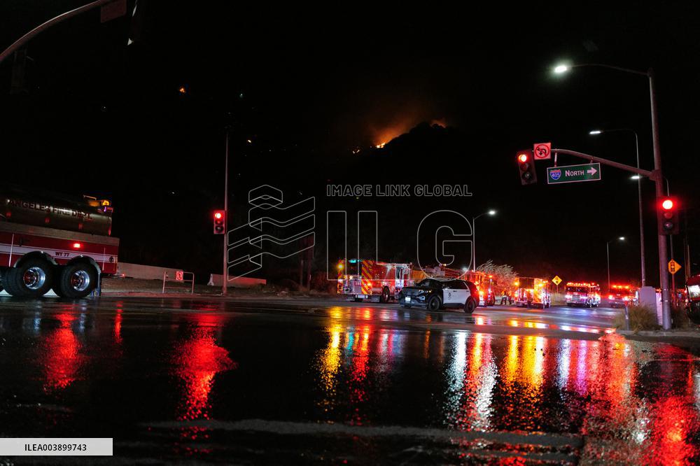 US Firefighters Fight Sepulveda Fire - LA