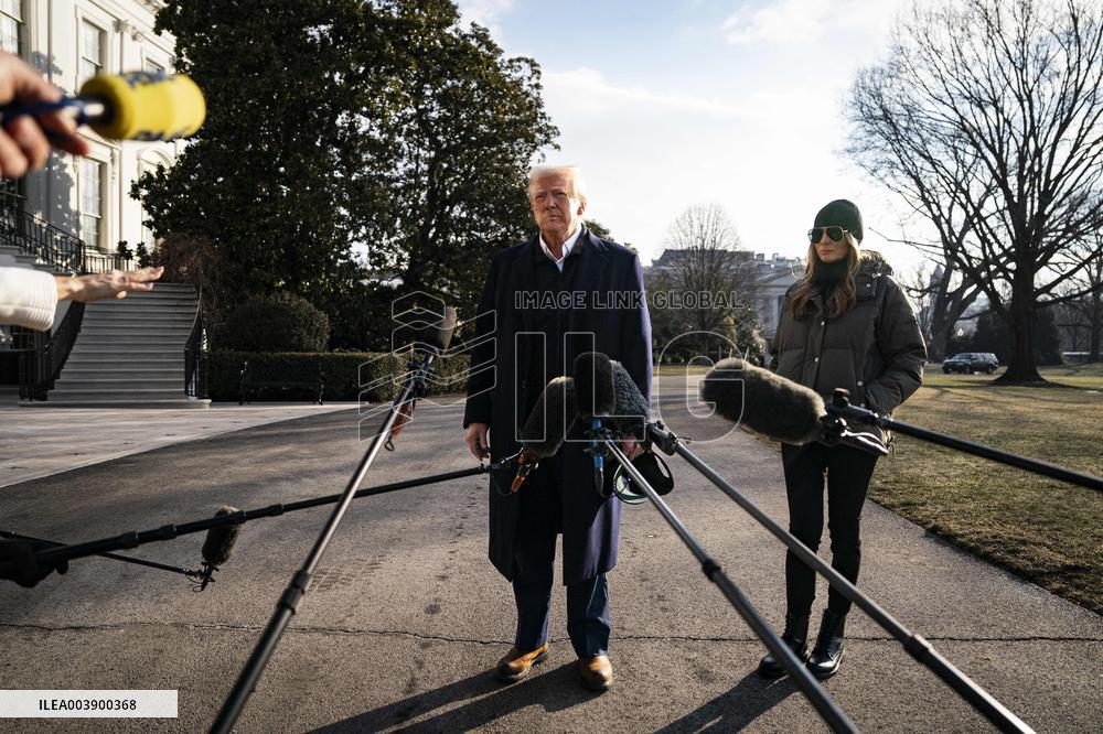 President Trump Speaks To Media At White House - DC