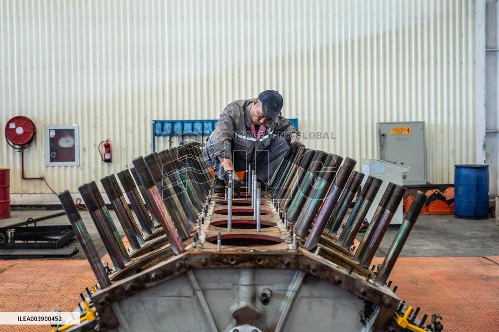 Maintenance Workers Fix Locomotive Parts - Nairobi