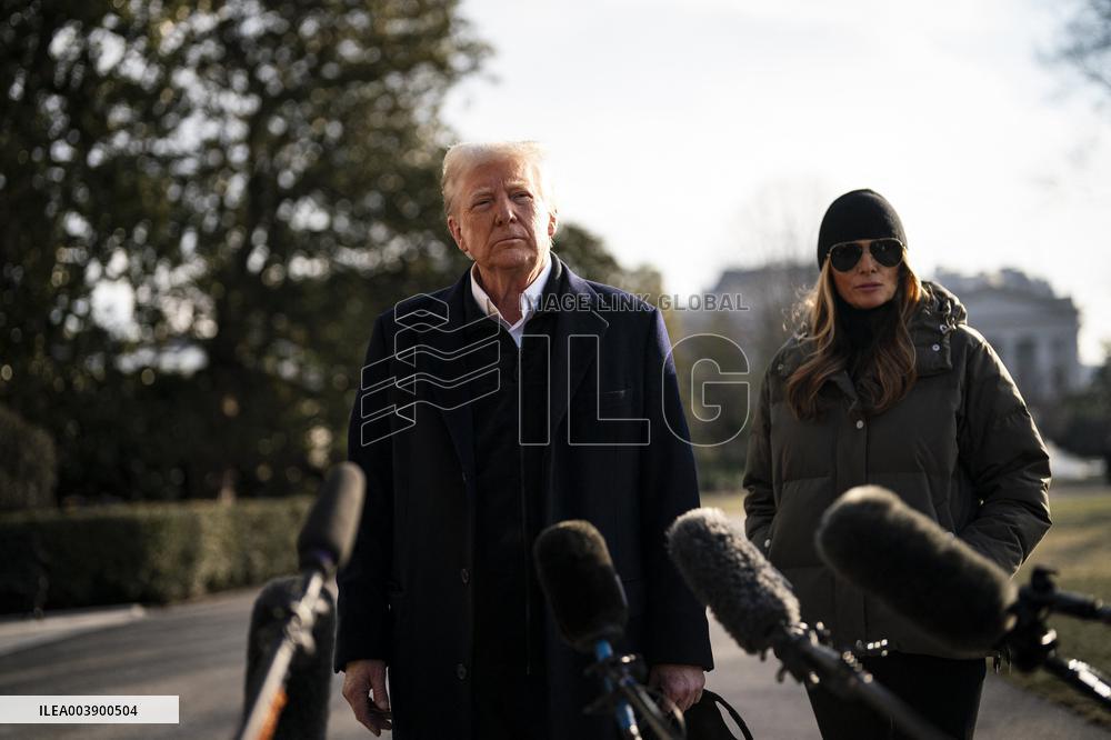 President Trump Speaks To Media At White House - DC
