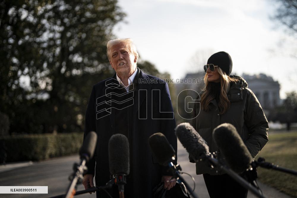 President Trump Speaks To Media At White House - DC