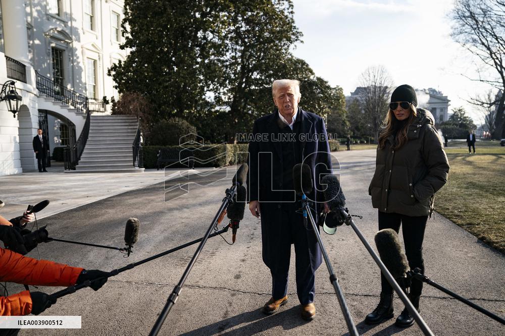 President Trump Speaks To Media At White House - DC