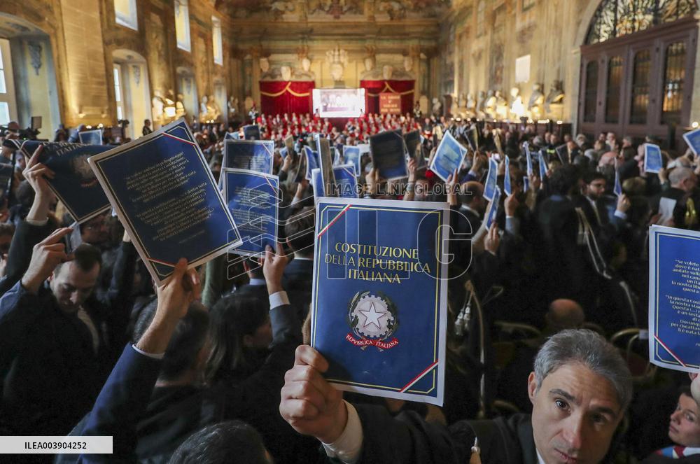 Opening of the judicial year in Naples in the Hall of Busts