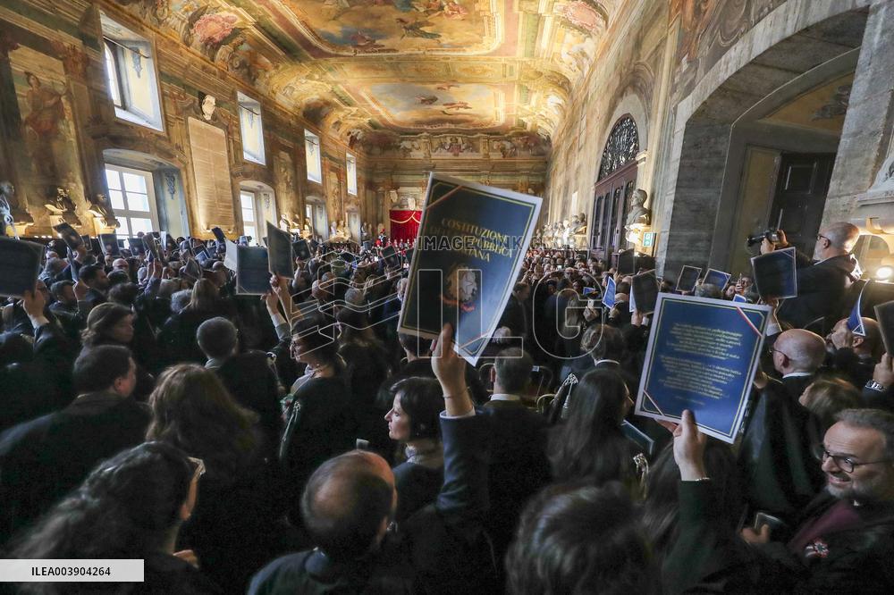 Opening of the judicial year in Naples in the Hall of Busts