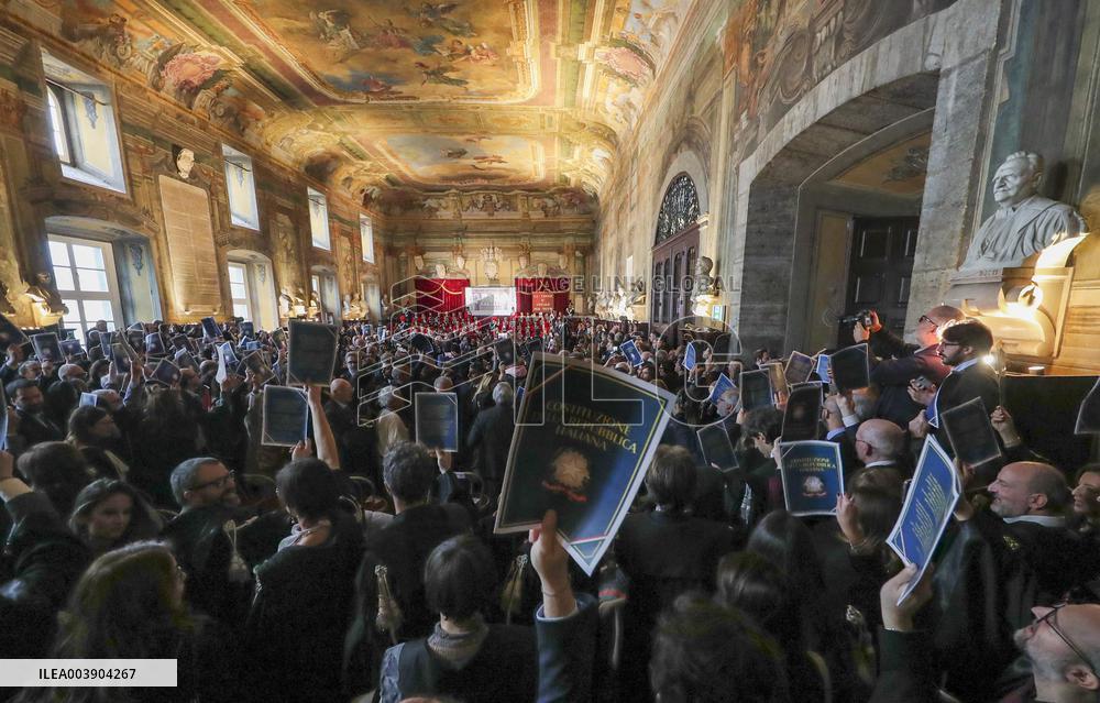 Opening of the judicial year in Naples in the Hall of Busts