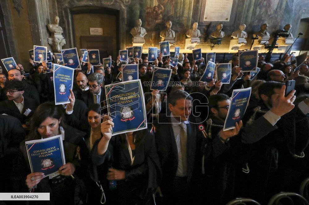 Opening of the judicial year in Naples in the Hall of Busts