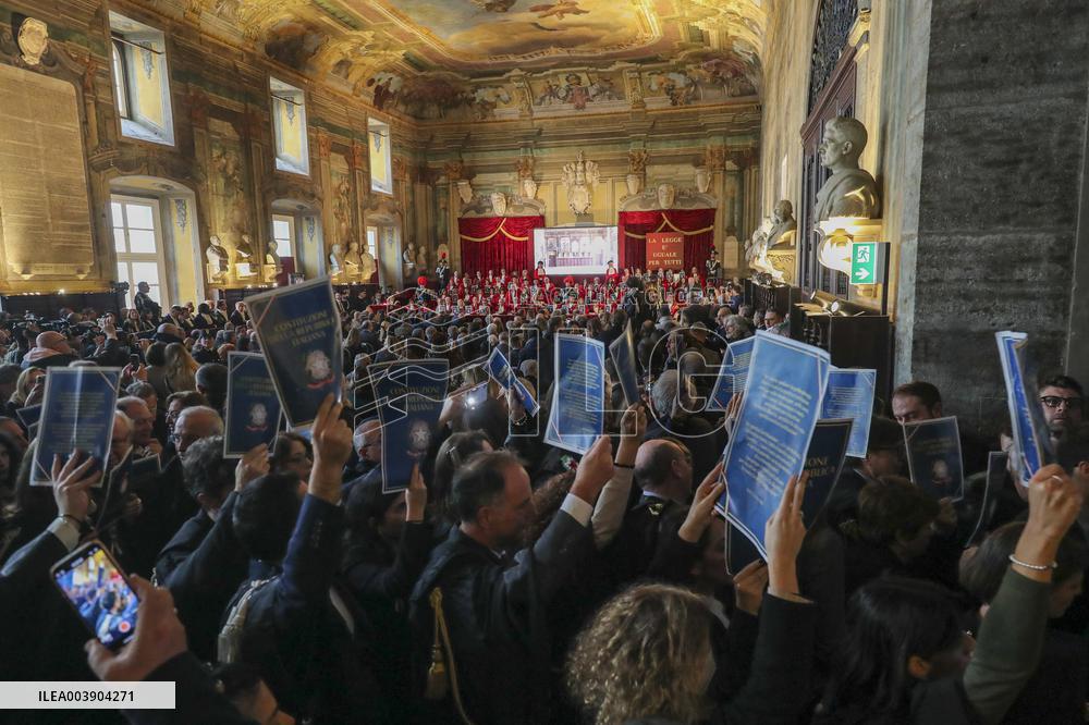 Opening of the judicial year in Naples in the Hall of Busts