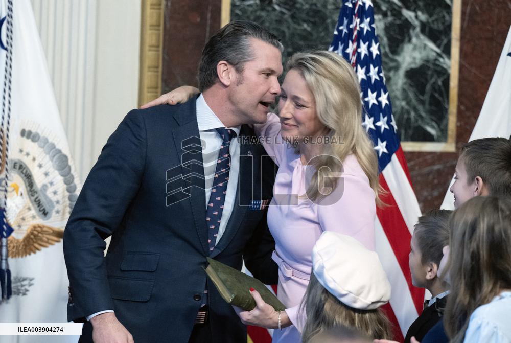 VP Vance Swears-In Pete Hegseth as US Secretary of Defense