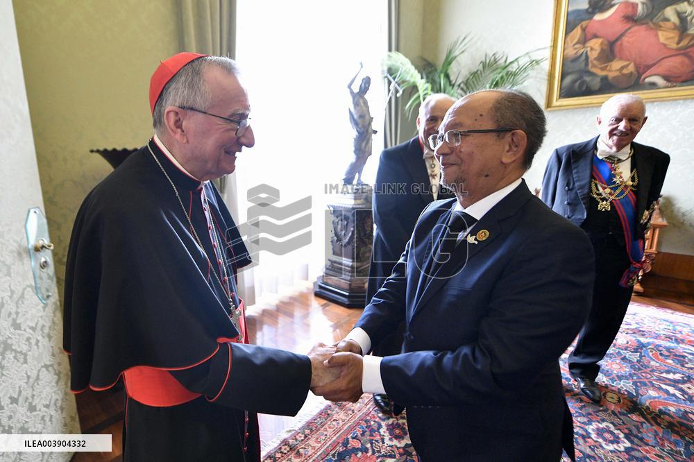 ITALY - POPE FRANCIS RECEIVES RECEIVES IN PRIVATE AUDIECE H.E.MR LESLIE VOLTAIRE AT THE VATICAN - 2025/01/25