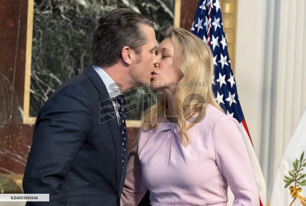 VP Vance Swears-In Pete Hegseth as US Secretary of Defense