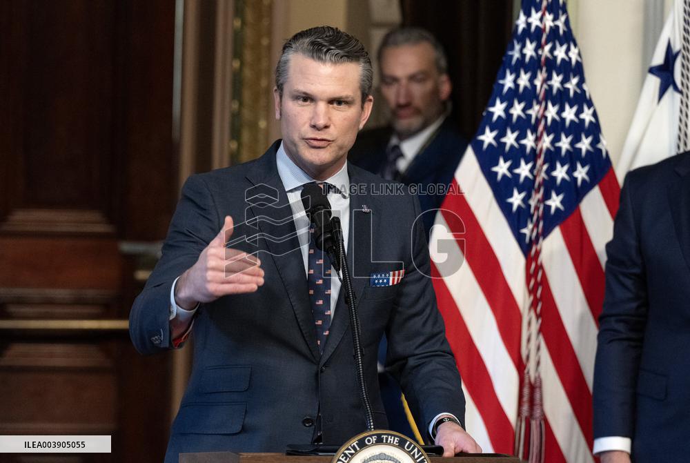 VP Vance Swears-In Pete Hegseth as US Secretary of Defense
