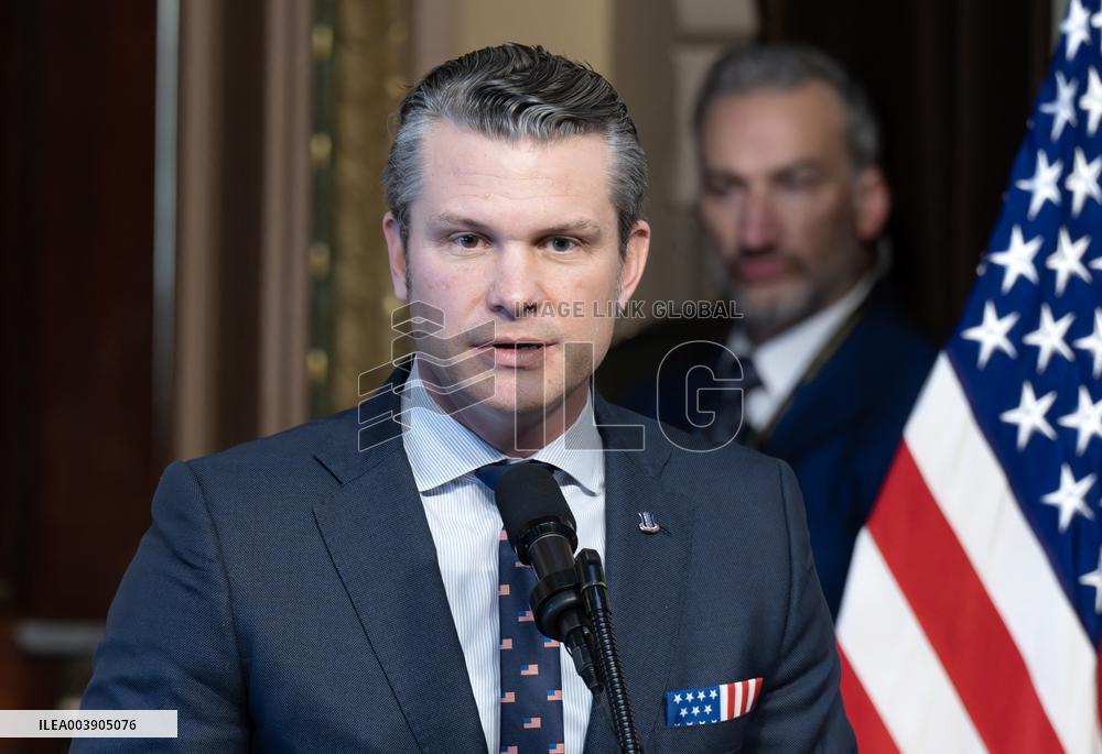 VP Vance Swears-In Pete Hegseth as US Secretary of Defense