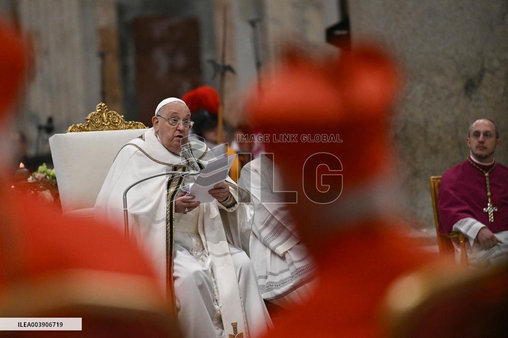 Pope Francis' Second Vespers On The Feast Of The Conversion Of St Paul