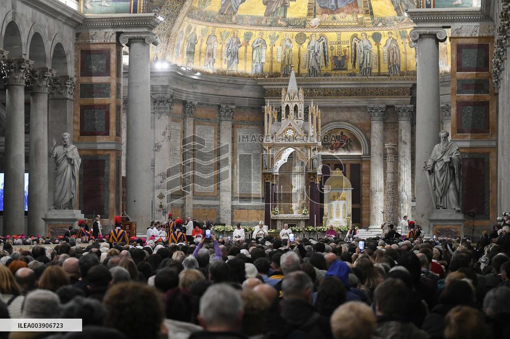 Pope Francis' Second Vespers On The Feast Of The Conversion Of St Paul