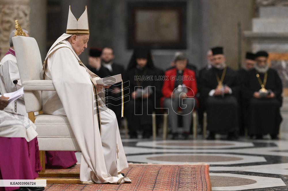 Pope Francis' Second Vespers On The Feast Of The Conversion Of St Paul