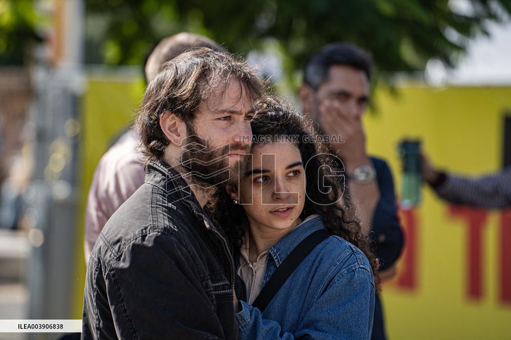 Israeli Supporters And Relatives Of Hostages Gather In Tel Aviv