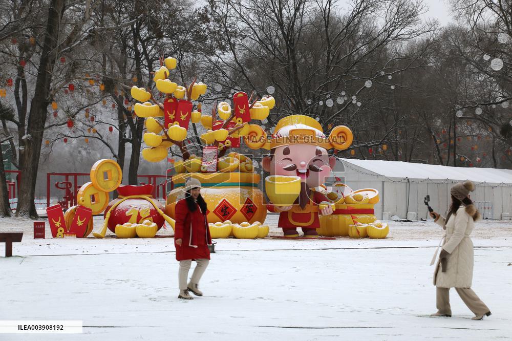 Summer Resort Snow Scenery