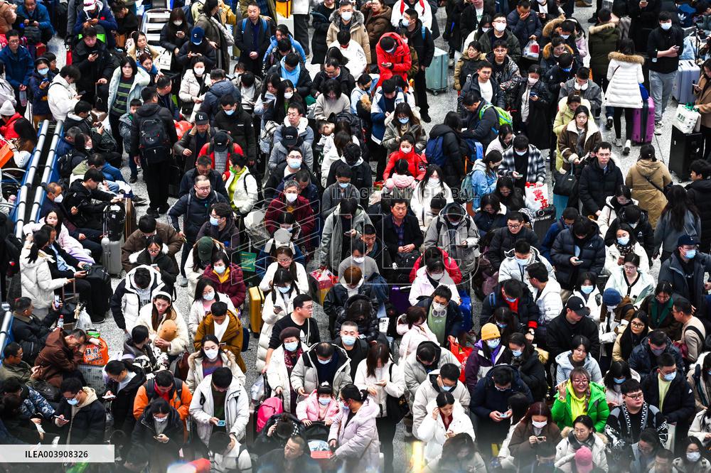 Railway Station Spring Festival Travel Rush in Shanghai