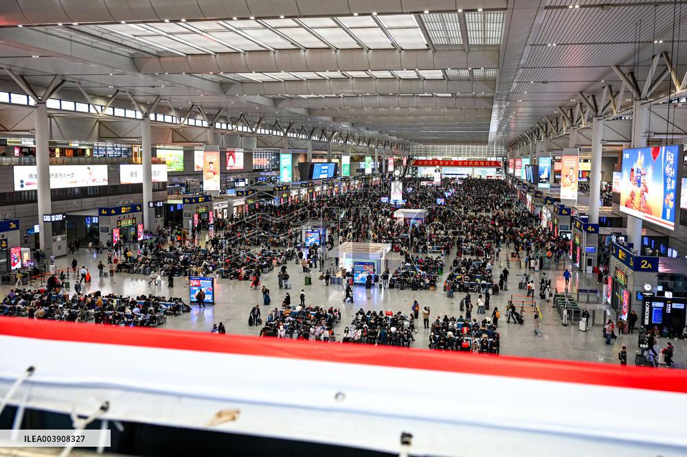 Railway Station Spring Festival Travel Rush in Shanghai