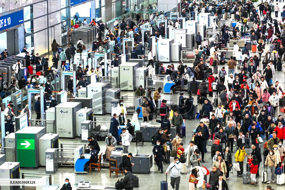 Railway Station Spring Festival Travel Rush in Shanghai