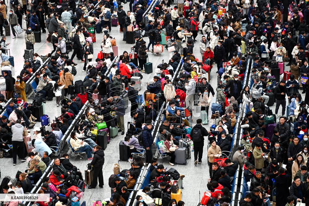 Railway Station Spring Festival Travel Rush in Shanghai