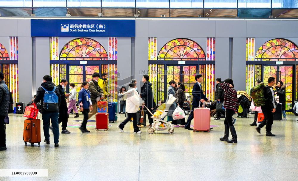 Railway Station Spring Festival Travel Rush in Shanghai