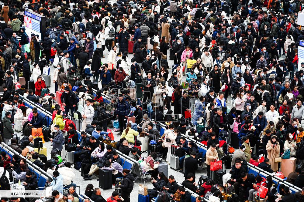 Railway Station Spring Festival Travel Rush in Shanghai