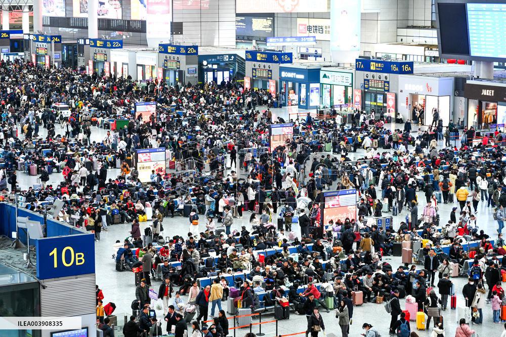Railway Station Spring Festival Travel Rush in Shanghai