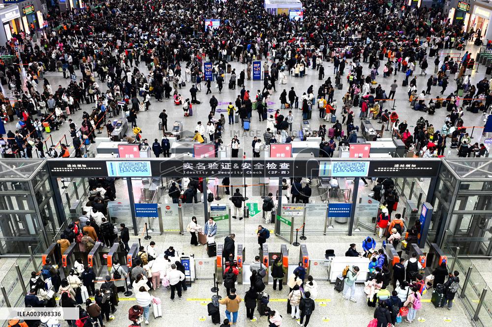 Railway Station Spring Festival Travel Rush in Shanghai