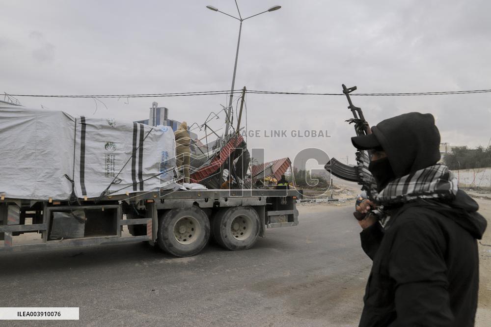 Humanitarian Aid Trucks Enter Gaza