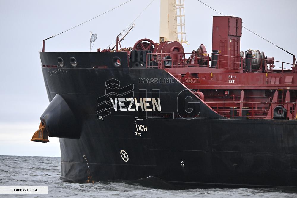 CARGO SHIP VEZHEN STOPPED OUTSIDE KARLSKRONA