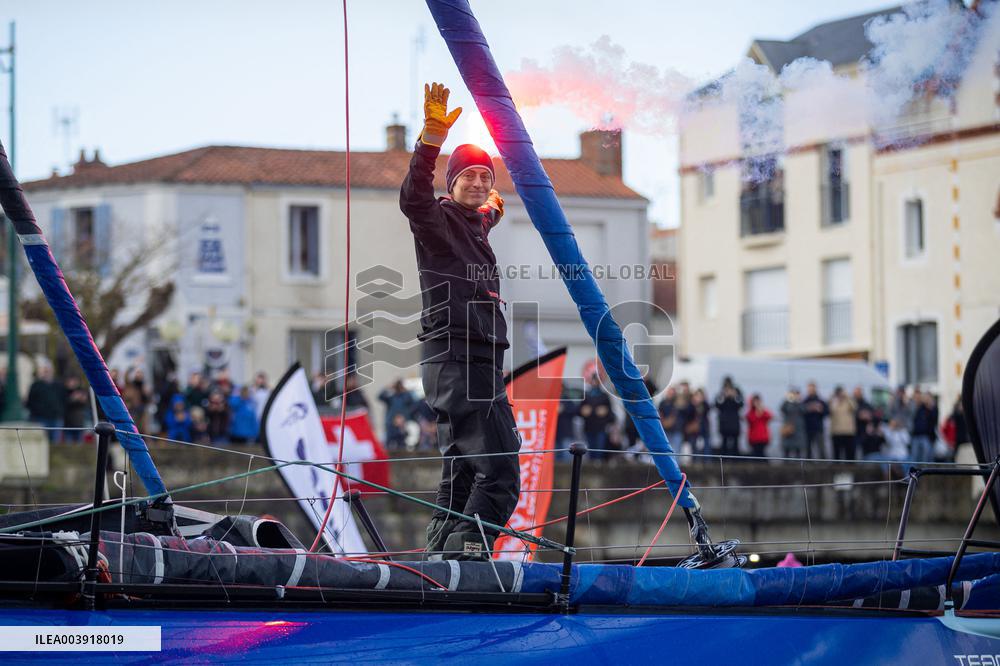 Vendee Globe - The arrival of Justine Mettraux - Les Sables d'Olonnes