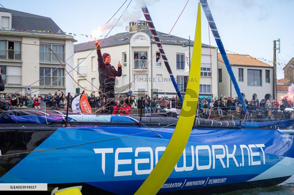 Vendee Globe - The arrival of Justine Mettraux - Les Sables d'Olonnes