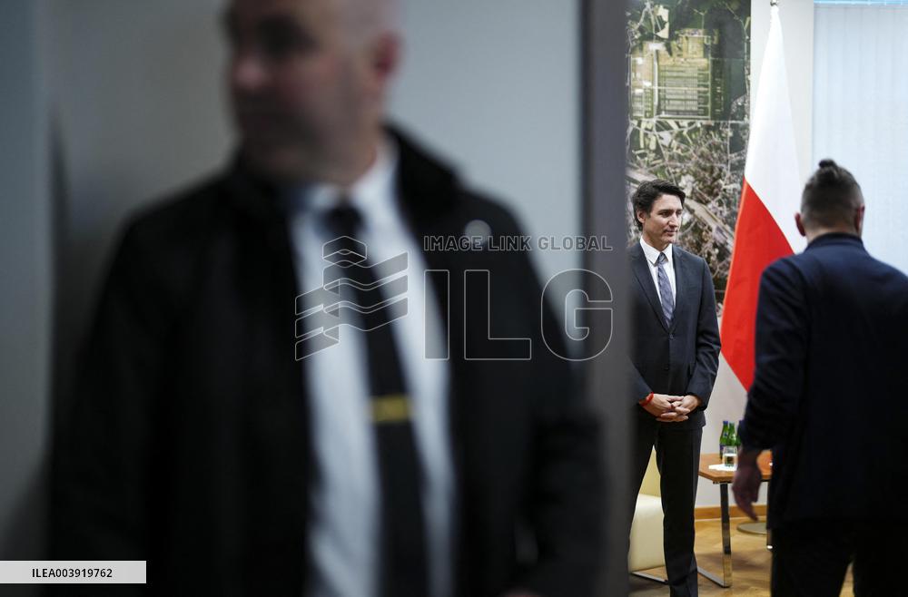 Justin Trudeau Meets with Polish President Andrzej Duda in Auschwitz