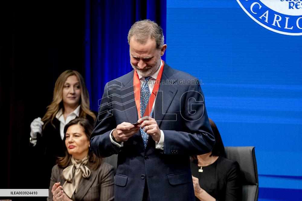 King Felipe VI Awarded With Honor Medal of Carlos III University - Madrid